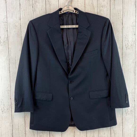 346 Brooks Brothers Blue Stretch Wool Two-Button Suit Jacket Blazer Size 45R - Picture 1 of 13